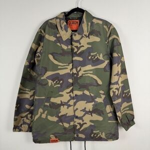 NWT Men's Dixxon Green Camo Coaches Coach Jacket Ground Up Size Small